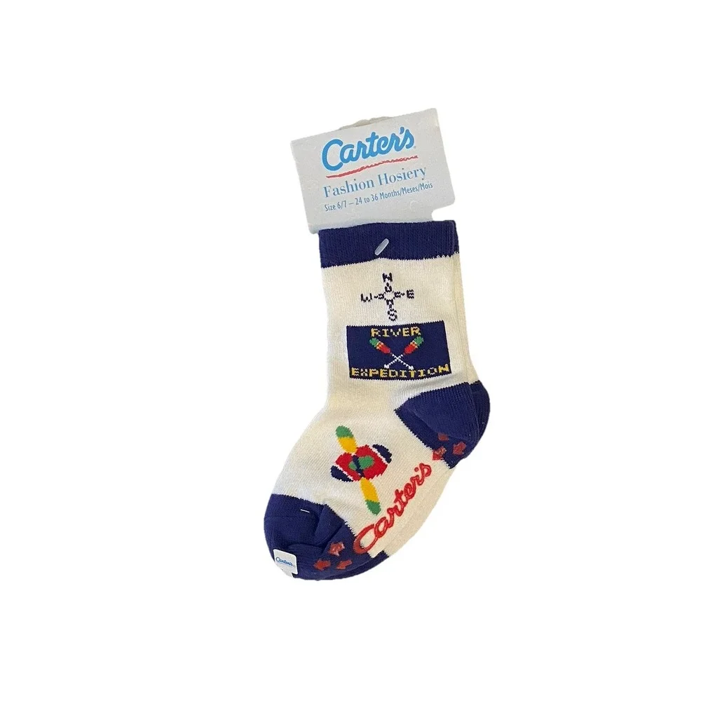 Carter's Baby Socks Deadstock Vintage Canoe‎ NWT 6-12 Months Shower Gift Retro